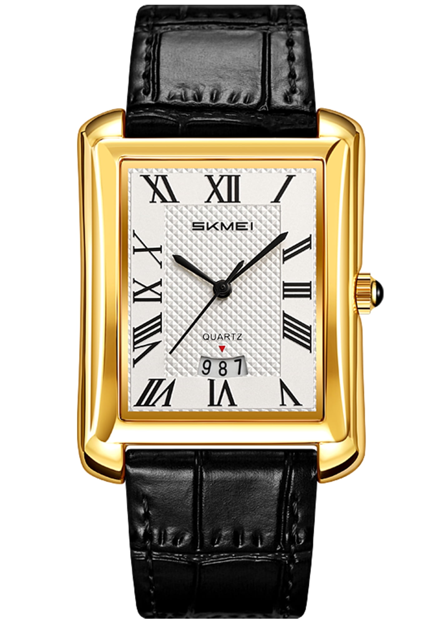 SKMEI Retro Classic Square Watches for Men Quartz Analog Waterproof Watch Leather Business Casual Mens Wrist Watch