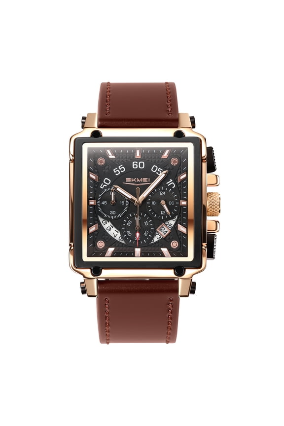 Square Watches for Men Chronograph Fashion Business Quartz Watch Luminous Waterproof Casual Wrist Watches Auto Date