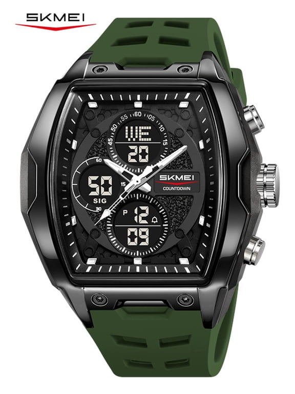 Unisex Watch Dual Display Sport Watch with Stopwatch Alarm Countdown and LED Backlight for Daily and Outdoor