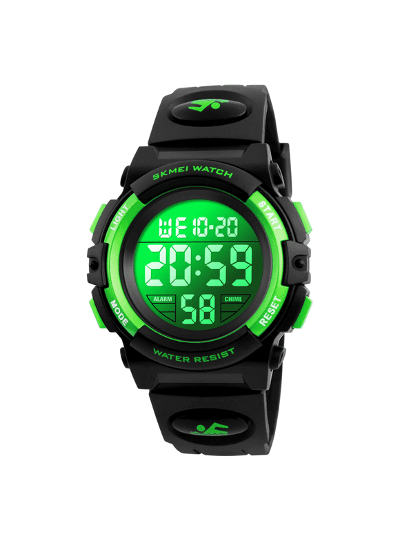 Watch, Digital Sport Waterproof LED Watch with Alarm Stopwatch for Ages 5-7-10-12, PU Strap