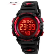 SKMEI Watch, Digital Sport Waterproof LED Watch with Alarm Stopwatch for Ages 5-7-10-12, PU Strap