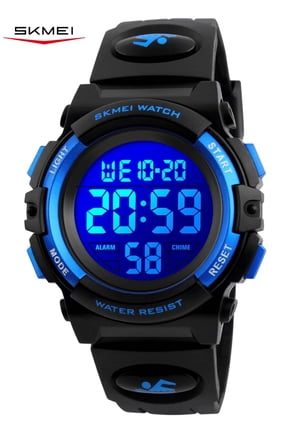 Watch, Digital Sport Waterproof LED Watch with Alarm Stopwatch for Ages 5-7-10-12, PU Strap
