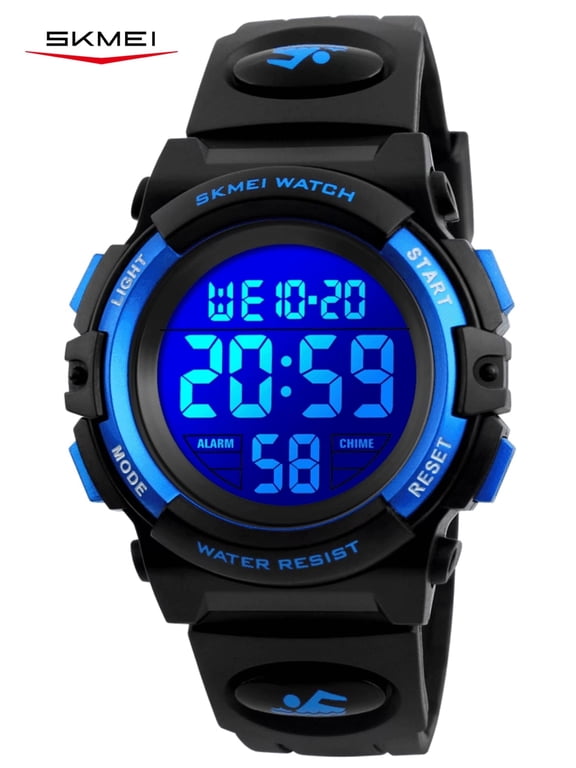 Watch, Digital Sport Waterproof LED Watch with Alarm Stopwatch for Ages 5-7-10-12, PU Strap