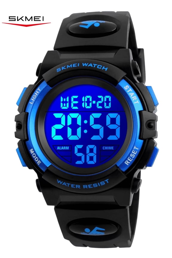 Watch, Digital Sport Waterproof LED Watch with Alarm Stopwatch for Ages 5-7-10-12, PU Strap