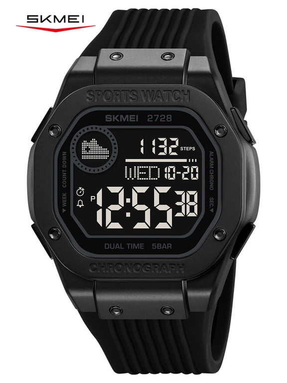 Watch for Men Outdoor Sport Digital Wristwatch Multifunction Mens Watches with Stopwatch/ Alarm/LED light