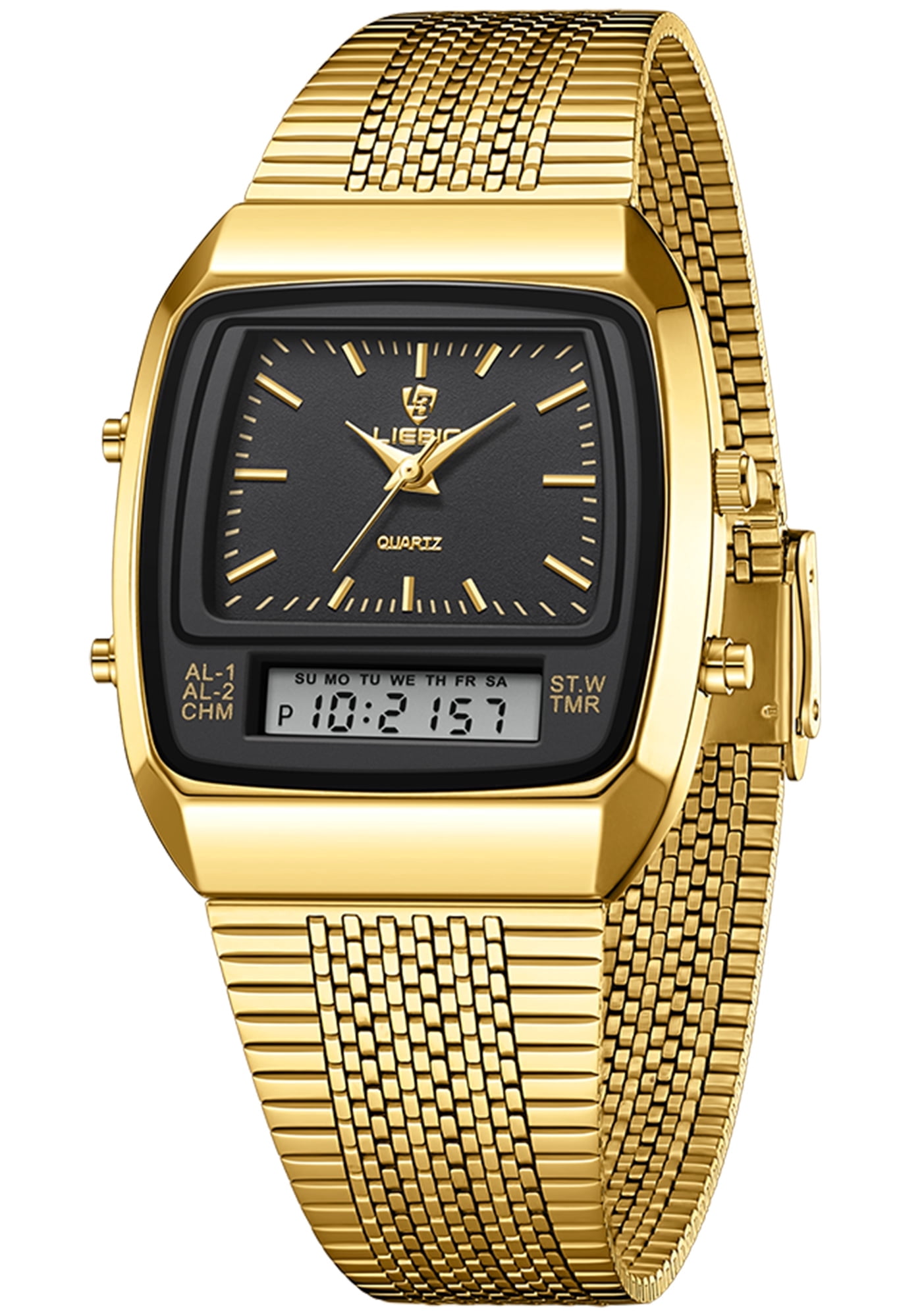 SKMEI Watch for Men Retro Analog Digital Watches Square Dual Display Men's Watches Luxury Stylish Casual Wristwatches