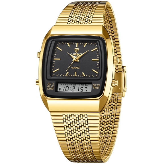 SKMEI Watch for Men Retro Analog Digital Watches Square Dual Display Men's Watches Luxury Stylish Casual Wristwatches