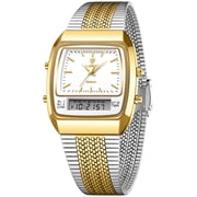 SKMEI Watch for Men Retro Analog Digital Watches Square Dual Display Mens Watches Luxury Stylish Casual Wristwatches