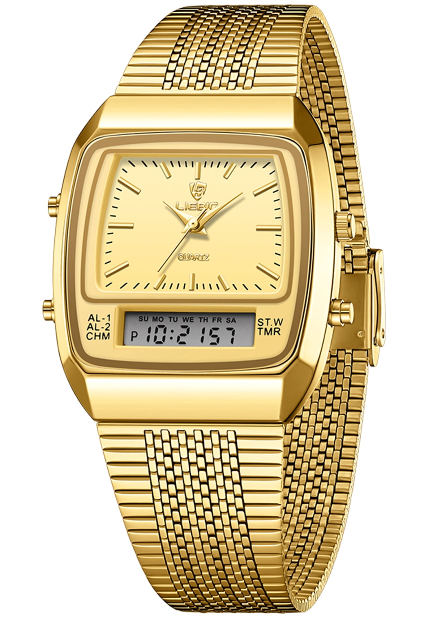 SKMEI Watch for Men Retro Analog Digital Watches Square Dual Display Men's Watches Luxury Stylish Casual Wristwatches