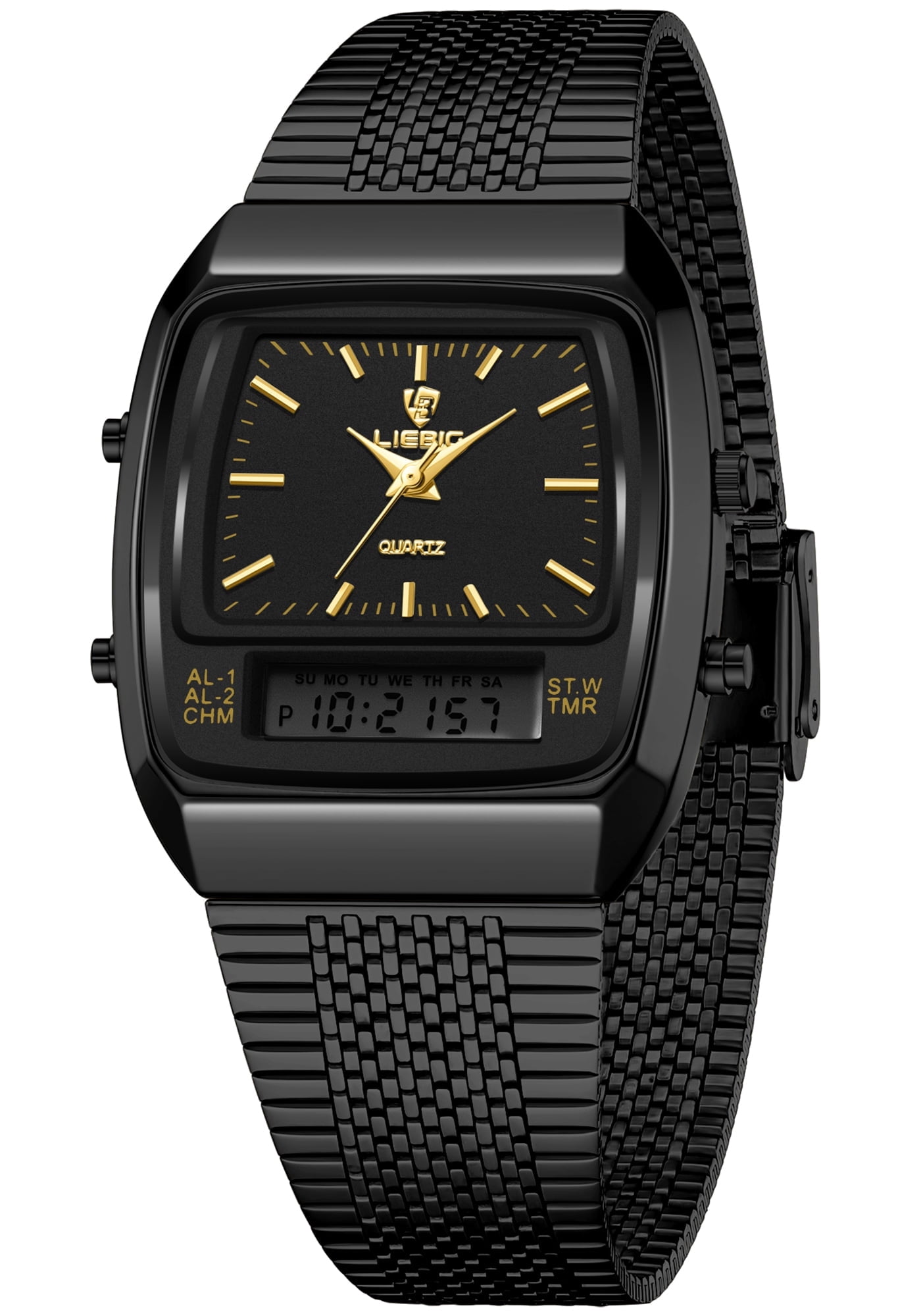 SKMEI Watch for Men Retro Analog Digital Watches Square Dual Display Men's Watches Luxury Stylish Casual Wristwatches