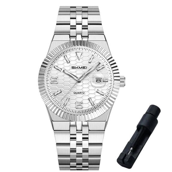 SKMEI Watch for Men Stainless Steel Waterproof Analog Quartz Mens Watches Business Date Luxury Casual Wrist Watch