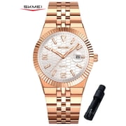 SKMEI Watch for Men Stainless Steel Waterproof Analog Quartz Mens Watches Business Date Luxury Casual Wrist Watch