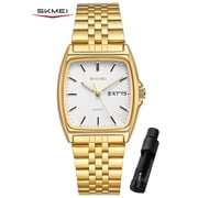 SKMEI Watch for Women Quartz Rectangular Fashion Watches Waterproof Easy to Read Ladies Wrist Watches Stainless Steel Womens Watch