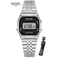 thumbnail image 1 of SKMEI Watch for Women Waterproof Digital Watch Square Stainless Steel Women Watch, 1 of 3