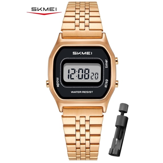 SKMEI Watch for Women Waterproof Digital Watch Square Stainless Steel Women Watch