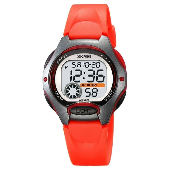 SKMEI Digital Watches Outdoor Sports Waterproof Led Stopwatch with Alarm Wristwatch Red