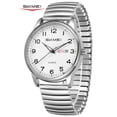 thumbnail image 1 of SKMEI Watches for Men Easy Reader Analog Mens Quartz Watch with Stainless Steel Expansion Band Luminous waterproof watch, 1 of 9