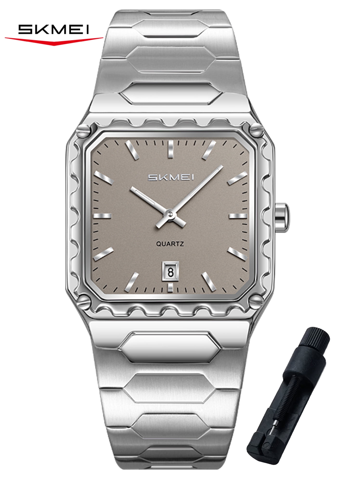 SKMEI Watches for Men Fashion Business Mens Watch Analog Quartz Big Face Luxury Classic Stainless Steel Waterproof Luminous Wristwatch