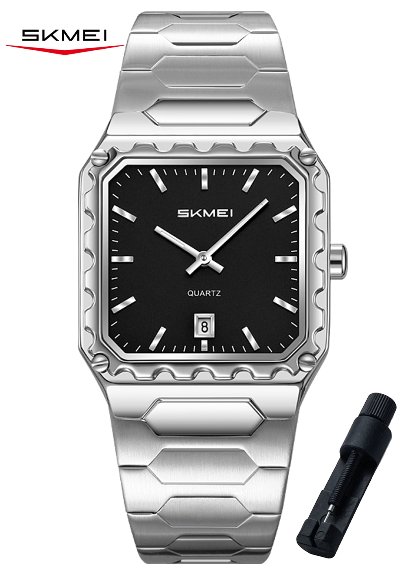 SKMEI Watches for Men Fashion Business Mens Watch Analog Quartz Big Face Luxury Classic Stainless Steel Waterproof Luminous Wristwatch