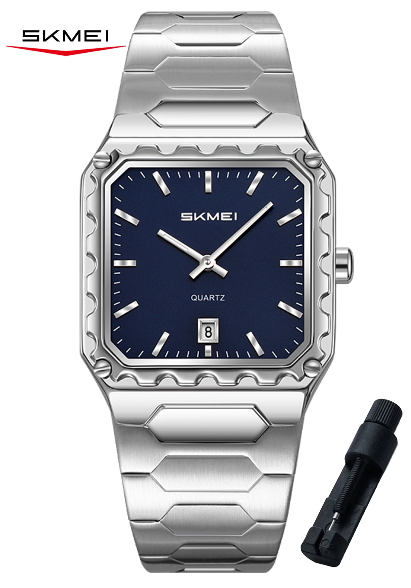 SKMEI Watches for Men Fashion Business Mens Watch Analog Quartz Big Face Luxury Classic Stainless Steel Waterproof Luminous Wristwatch