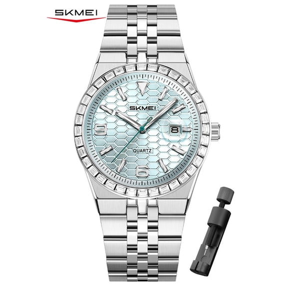 SKMEI Watches for Men,Luxury Round Big Face Business Dress Analog Quartz Mens Wristwatch Gifts for Men