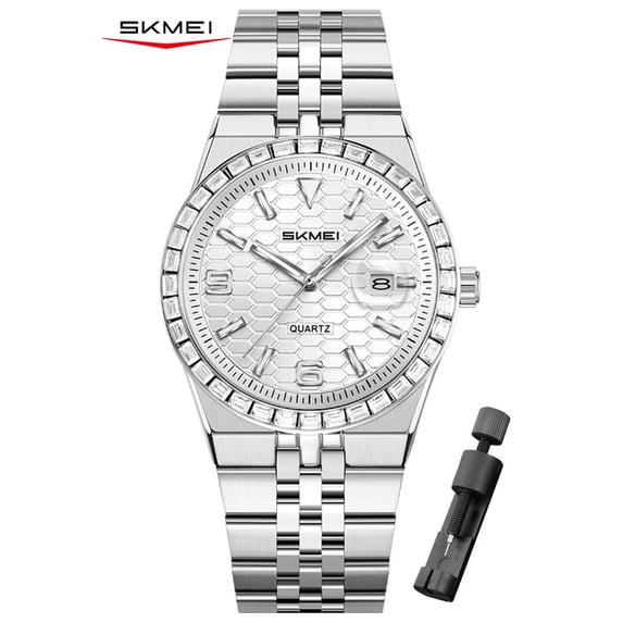 SKMEI Watches for Men,Luxury Round Big Face Business Dress Analog Quartz Mens Wristwatch Gifts for Men