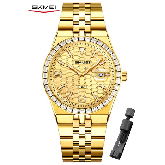 SKMEI Watches for Men,Luxury Round Big Face Business Dress Analog Quartz Mens Wristwatch Gifts for Men