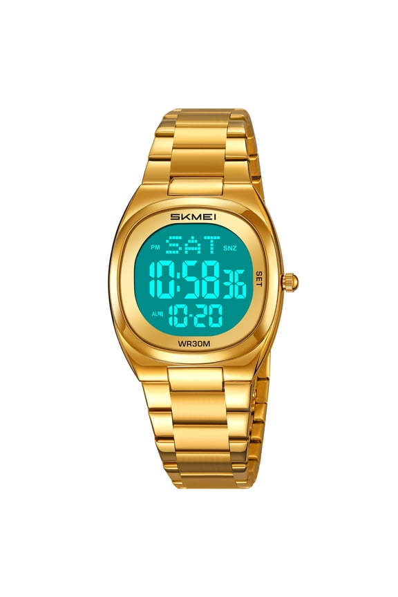 Watches for Men Sport Digital Mens Watch Waterproof with Stainless Steel Strap Alarm Countdown Dual Time