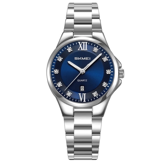 SKMEI Watches for Women Easy Read Waterproof Ladies Watch Analog Quartz Stainless Steel Date Womens Wristwatch Gift