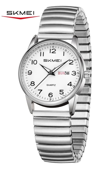 Women\'s Analog Quartz Wrist Watch with Date - Silver Stainless Steel, White OLEVS 5575 Watches for Womens Analog Quartz Silver Strap  main image 3