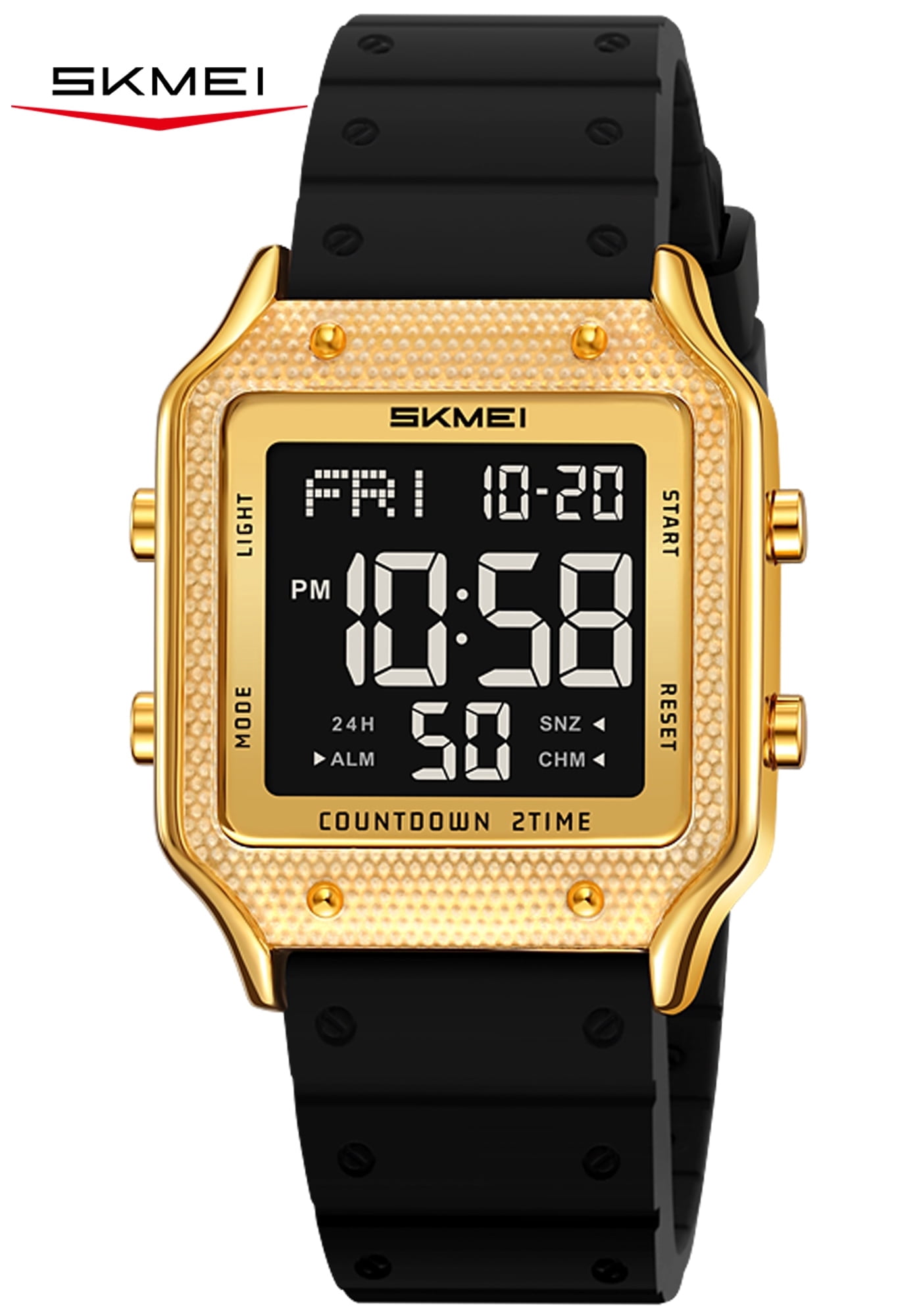 SKMEI Watches for Women Outdoor Sport Digital Watch Waterproof Chronograph Womens Wristwatch with Alarm/Back Light/Dual Time