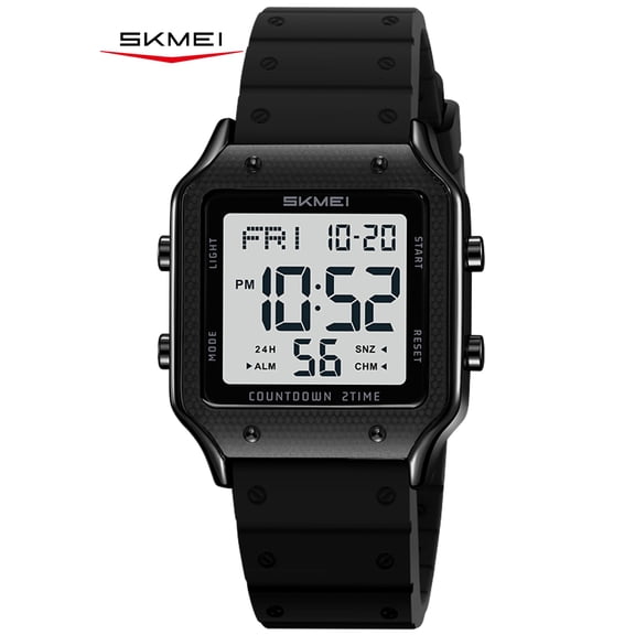 SKMEI Watches for Women Outdoor Sport Digital Watch Waterproof Chronograph Womens Wristwatch with Alarm/Back Light/Dual Time