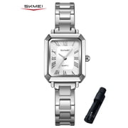 SKMEI Watches for Women Rectangular Ladies Quartz Watch Elegant Dainty Stainless Steel Womens Small Watch