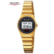 SKMEI Watches for Women Sport Digital Womens Watch Fashion Ladies Waterproof Stainless Steel Wristwatch with Alarm LED Back Light