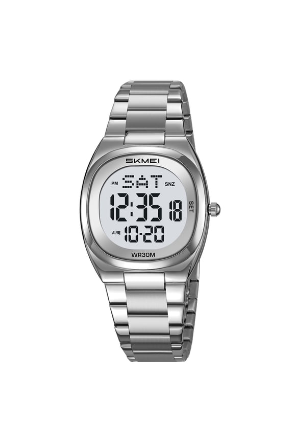 Watches for Women Sport Digital Womens Watch Waterproof with Stainless Steel Strap Alarm Countdown Dual Time