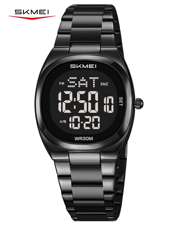 Watches for Women Sport Digital Womens Watch Waterproof with Stainless Steel Strap Alarm Countdown Dual Time