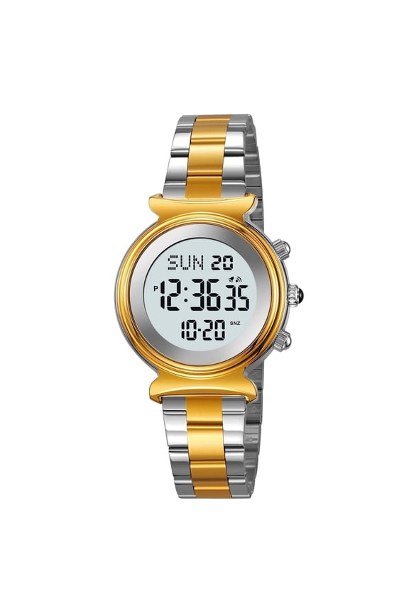 Women Digital Watch Waterproof Dual Time Date LED Watch Ladies Business Wristwatch Stainless Steel Watch for Women