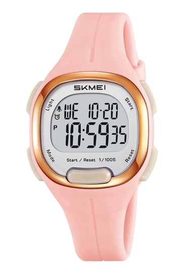 Women\'s All Pink Quartz Chronograph Waterproof Outdoor Sport Alarm Digital Watch Casio Universal Pink Waterproof Electronic Watch W-218HC-4A  main image 3