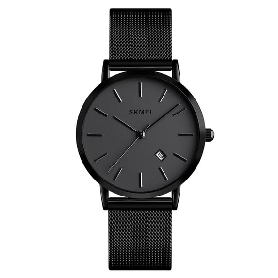 SKMEI Women Watch, Fashion Waterproof Quartz Analog Watch with Time Date, Business Dress Wrist Watches for Women with Stainless Steel Mesh Band