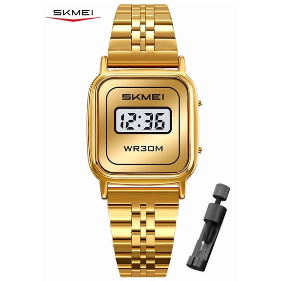 SKMEI Women's Digital Watch 3ATM Water Resistant Fashion Wristwatch for Ladies Daily and Casual Wear