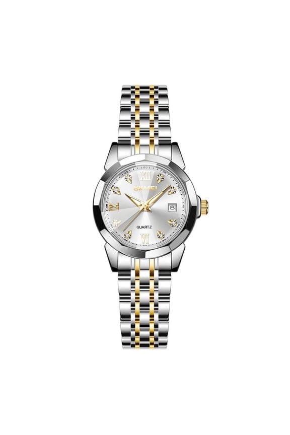 Women's Quartz Watch – Fashion Waterproof Stainless Steel Wristwatch with Luminous Dial, Elegant Business & Casual Style