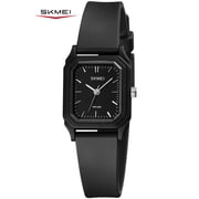 SKMEI Womens Watch, Simple Square Waterproof Sports Watch, ABS Material Strap Womens Quartz Watch, Black