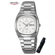 SKMEI Womens Watch Stainless Steel Waterproof Quartz Analog Watches for Women Casual Fashion Wristwatch