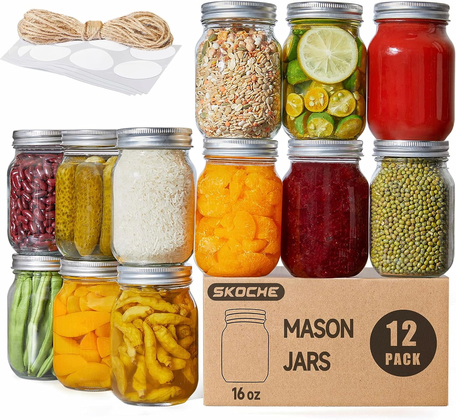 https://i5.walmartimages.com/seo/SKOCHE-Mason-Jars-16-oz-12-Pack-Airtight-Lids-Bands-Ideal-Canning-Honey-Fermenting-Pickling-Meal-Prep-DIY-Decors-Fruit-Preserves-Jam-Jelly-Labels-16o_cb13247b-998a-4211-8e62-6a9d3d5d5cb6.d27088262066c4daf982619120a0a276.jpeg