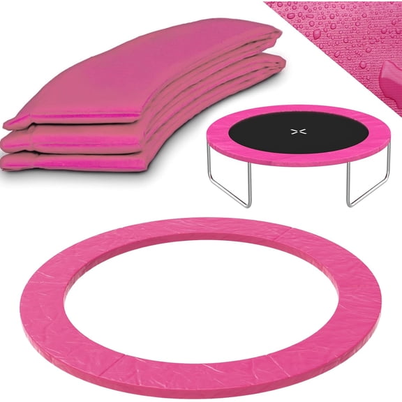SKOK 12FT Foldable Round Trampoline Pad, Waterproof Spring Cover, PVC, Elastic Strap