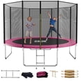 thumbnail image 1 of SKOK 12FT Pink Trampoline with Safety Enclosure, Waterproof, Heavy Duty for Kids and Adults, 1 of 9