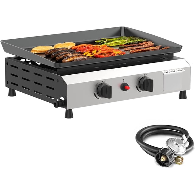 SKOK 2 Burner Outdoor Gas Griddle-Camping Flat Top Propane Grill with ...