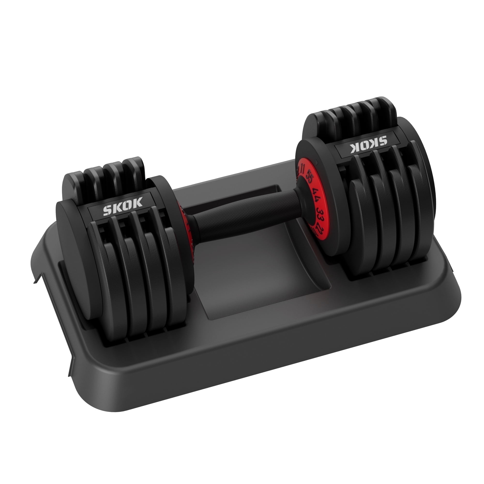 SKOK Adjustable Dumbbells 11-55 lbs Fitness Gym Exercise Weight Set Black
