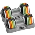 thumbnail image 1 of SKOK Adjustable Dumbbell Set 10-55 lbs Pair for Home Gym Fitness Colorful (2 BOX), 1 of 11