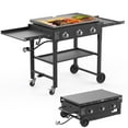 thumbnail image 1 of SKOK Foldable 3 Burners Gas Griddle - 31.5'' Outdoor Propane Flat Top Grill with Side Shelves - 45,000 BTU, 1 of 10